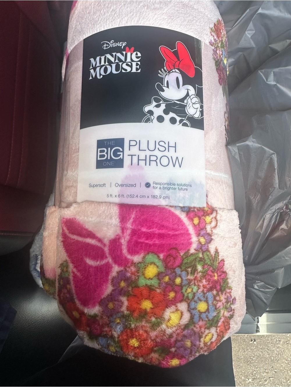 Disney Minnie Mouse Plush Throw Blanket - Pink Floral